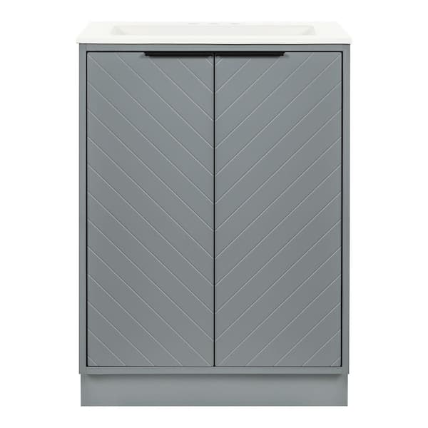 Lanier 25 in. Single Sink Laguna Blue Bath Vanity with White Cultured Marble Top (Assembled)