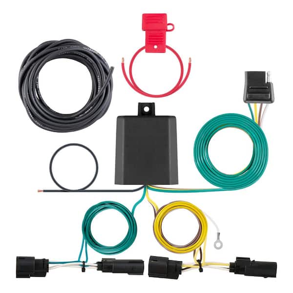 CURT Custom Vehicle-Trailer Wiring Harness, 4-Way Flat Output, Select Ford Transit-150, 250, 350, HD, Quick T-Connector