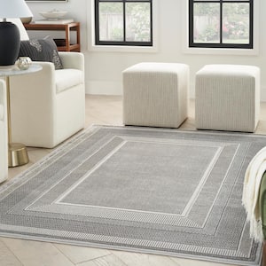 Glam Silver 8 ft. x 10 ft. Contemporary Area Rug
