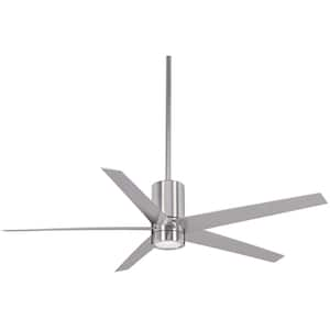 MINKA-AIRE Aviation 60 in. Integrated LED Indoor Brushed Nickel and Ash ...