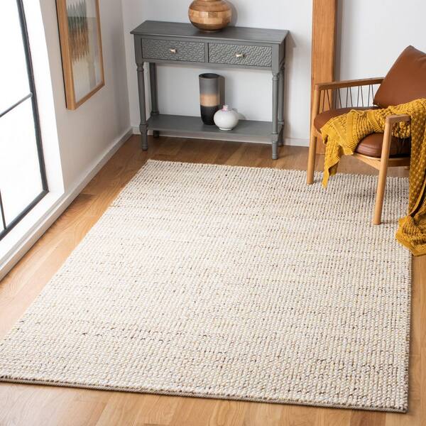 Vermont 4 ft. x 6 ft. Ivory/Silver Knitted Area Rug