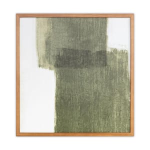 Jagger Framed Art Print Bold Earthy Green Brush Strokes, 20.0 in. x 20.0 in.