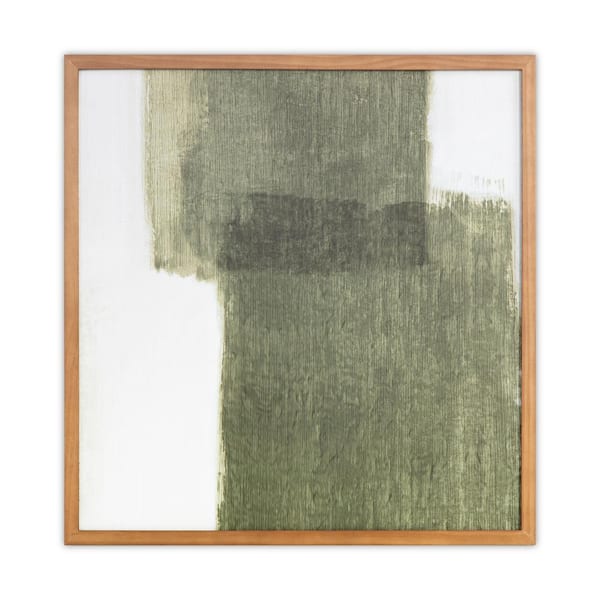 NADAAL STUDIOS Jagger Framed Art Print Bold Earthy Green Brush Strokes, 20.0 in. x 20.0 in.