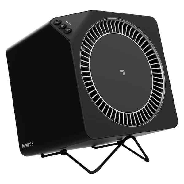 SHARPER IMAGE Purify 5 100 sq. ft. True HEPA Room Air Purifier in Black with 3-Stage Air Filtration and 4-Speed Settings