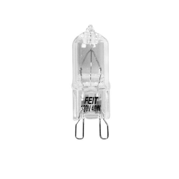 Feit Electric 40-Watt T4 G9 Bi-Pin Base Dimmable Decorative Halogen Light Bulb Bright White 3000K