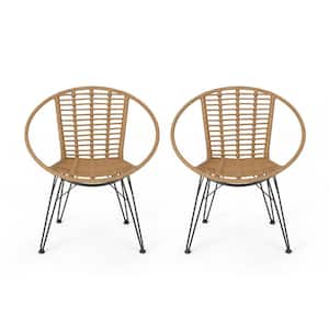 Highland Black Faux Rattan Outdoor Dining Chairs (2-Pack)