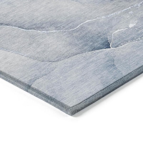 Blue 10 ft. x 14 ft. Abstract Indoor / Outdoor Area Rug