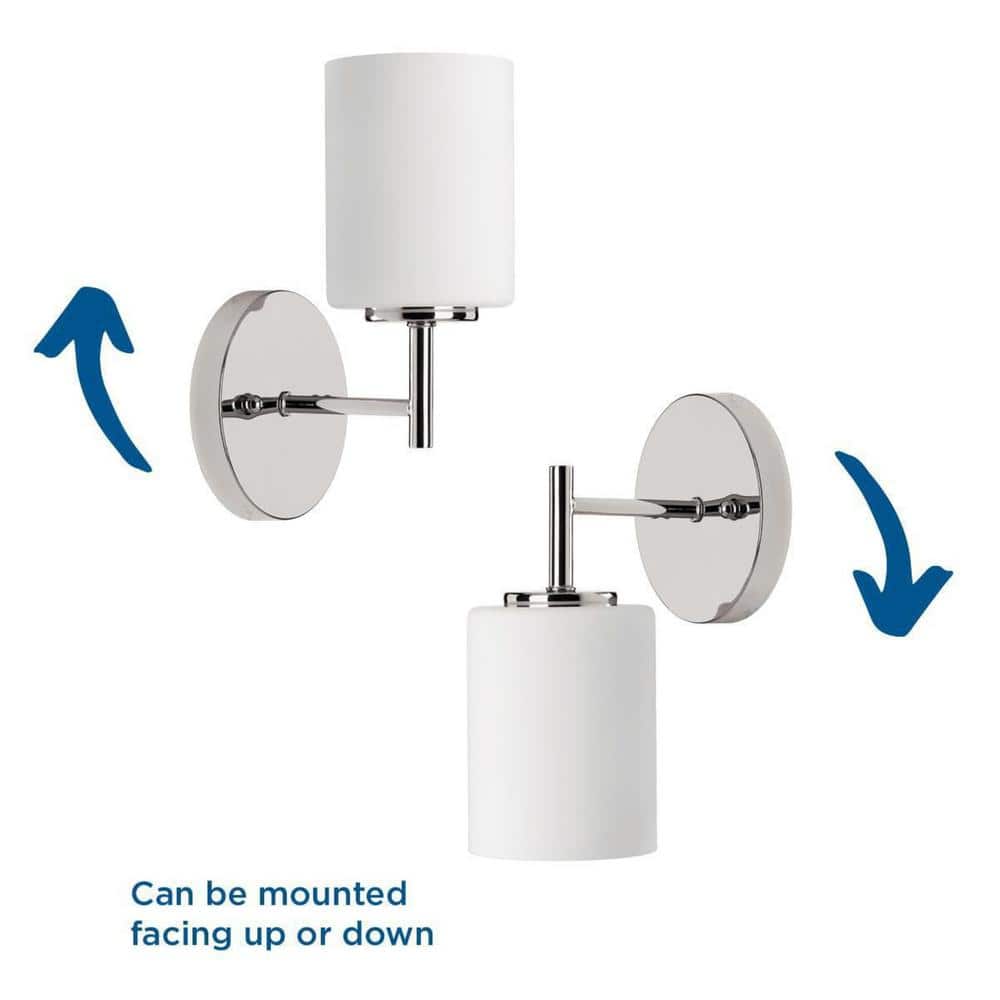 Polished Nickel Cylinder Dimmable Bath Vanity Light