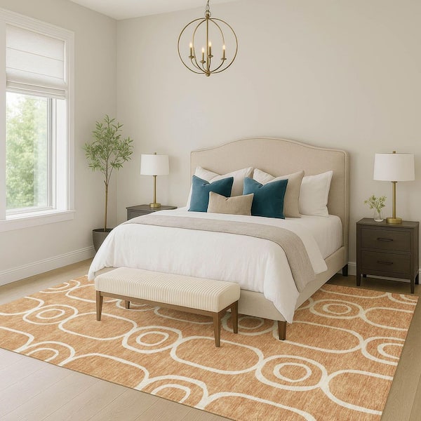 Chantille Machine Washable Indoor/Outdoor Abstract ACN2344 Rust 10 ft. x 14 ft. Area Rug