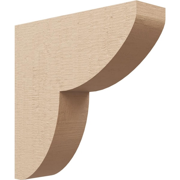 Ekena Millwork 4 in. x 16 in. x 16 in. Thin Crestline Rough Cedar Woodgrain TimberThane Corbel, Primed Tan
