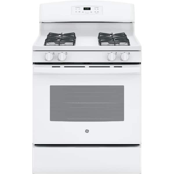 GE 30 in. 5.0 cu. ft. Freestanding Gas Range in White with Self Clean