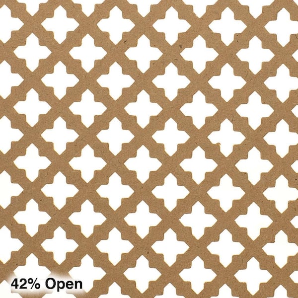 American Pro Decor 72 in. x 24 in. x 1/8 in. Unfinished Cross Decorative Perforated Paintable MDF Screening Panel Insert