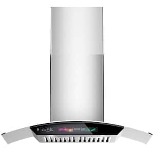 30 in 900 CFM Ducted Wall Mount Range Hood in Stainless Steel, Voice/Gesture/Touch Control, Delay Shutdown, 4 Speed Fan