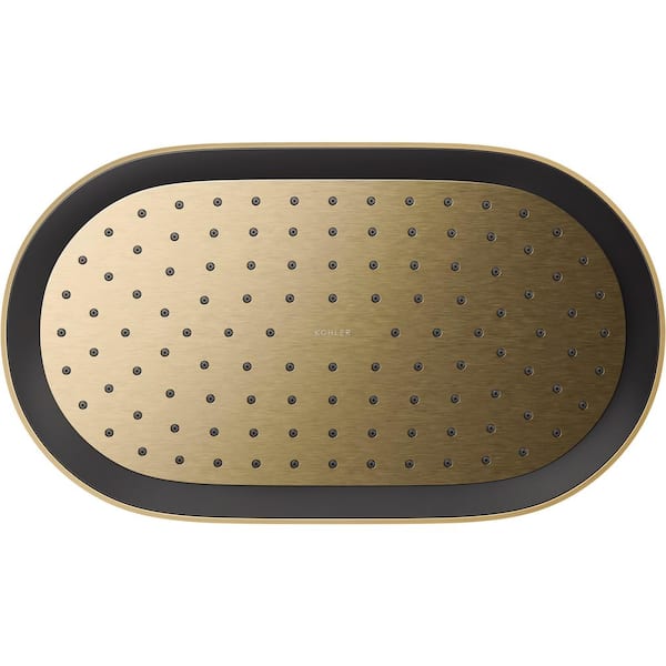 Statement 1-Spray Patterns with 2.5 GPM 12 in. Wall Mount Fixed Shower Head in Vibrant Brushed Moderne Brass