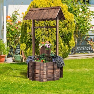 22 in. x 22 in. Brown Fir Wood Outdoor Planter (1-Pack)