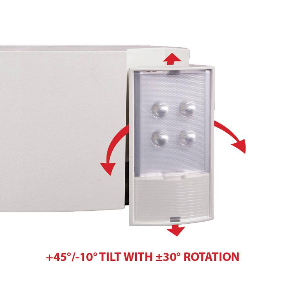 Compact White Adjustable Emergency LED Light Fixture