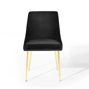 Viscount Gold Black Performance Velvet Dining Chairs (Set of 2)