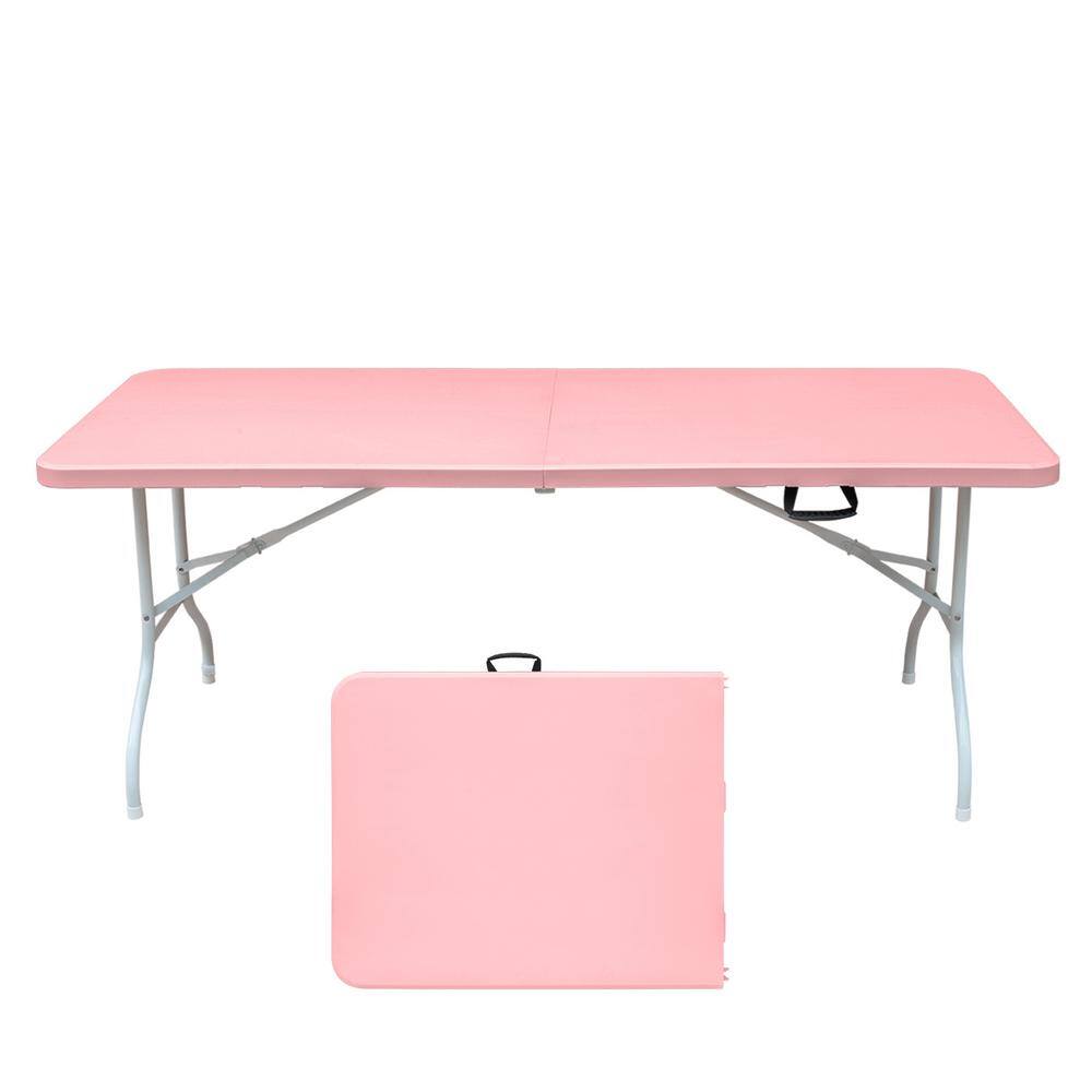 6 ft. Folding Picnic Table, Portable Plastic for Camping, Picnics, Parties, High Load Bearing Foldable Table in Pink price history on PriceWatchPro