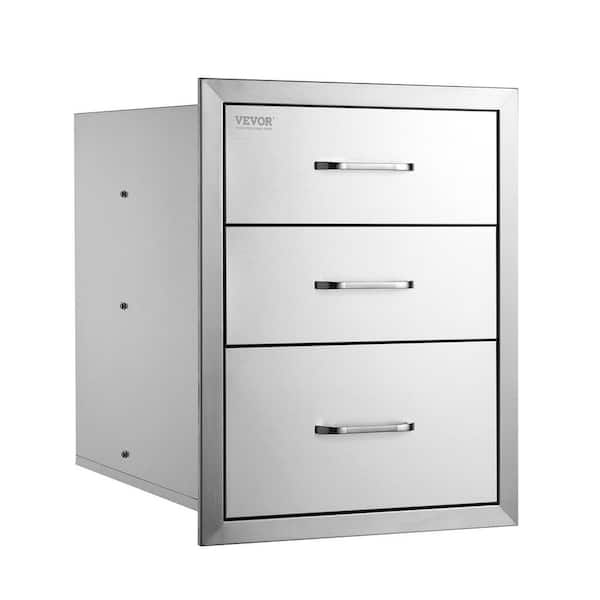 ProChef Outdoor Series 19.09 in. Stainless Steel 3-Drawer BBQ Cabinet Storage Unit