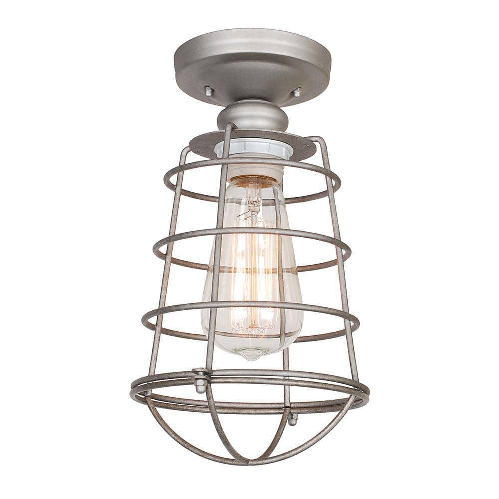 Galvanized Steel Industrial Ceiling Light with Wire Cage