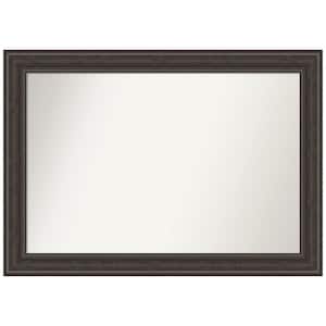 Shipwreck Greywash 41.5 in. x 29.5 in. Non-Beveled Rustic Rectangle Framed Wall Mirror in Brown