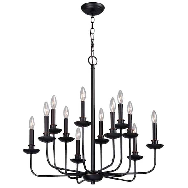 World Imports Colonial 12-Light Euro Bronze Chandelier
