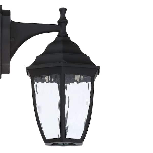 Hampton Bay Black Outdoor Led Wall, Black Outdoor Integrated Led Wall Lantern Sconce 2 Pack