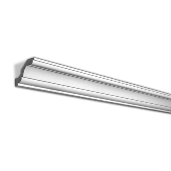 American Pro Decor 2-1/2 in. x 2-1/2 in. x 96 in. Plain Recycled Polystyrene Crown Moulding Pro Pack 40 LF (5-Pack)