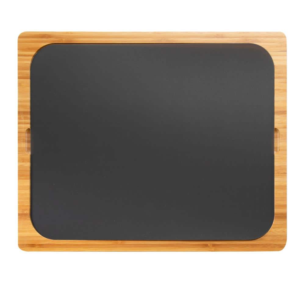 Bamboo Cutting Board with Color-Coded Flexible Mats Set
