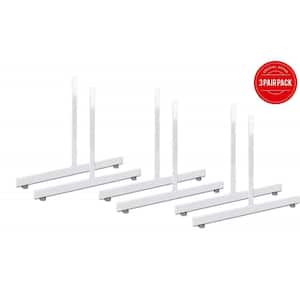 White Gridwall T-Base Rectangular Tube with Levelers (Set of 3 Pairs)