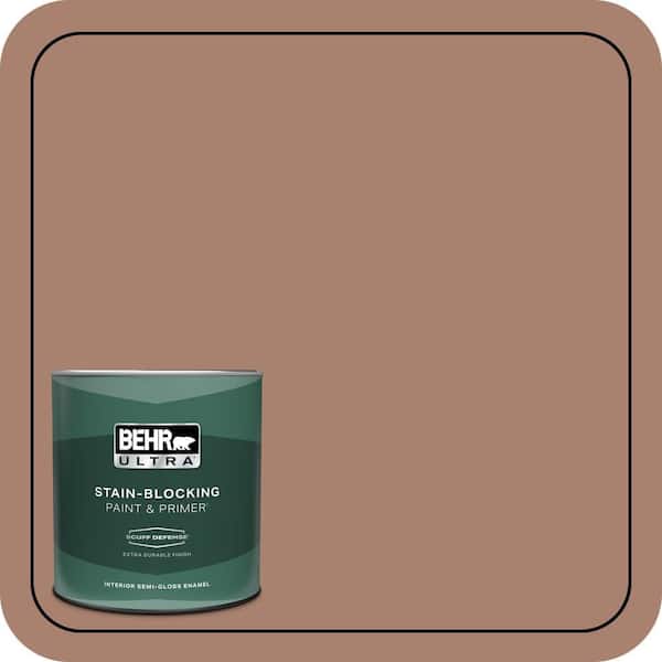 BEHR ULTRA 1 qt. #S190-5 Cocoa Nutmeg Extra Durable Semi-Gloss Enamel Interior Paint & Primer