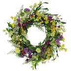 Puleo International 24 in. Artificial Spring Mixed Floral Wreath