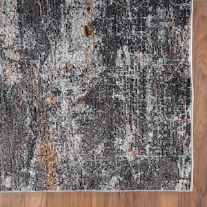 Nyca Sandstone Gray/Orange 5 ft. x 7 ft. 6 in. Abstract Summit Polypropylene Area Rug