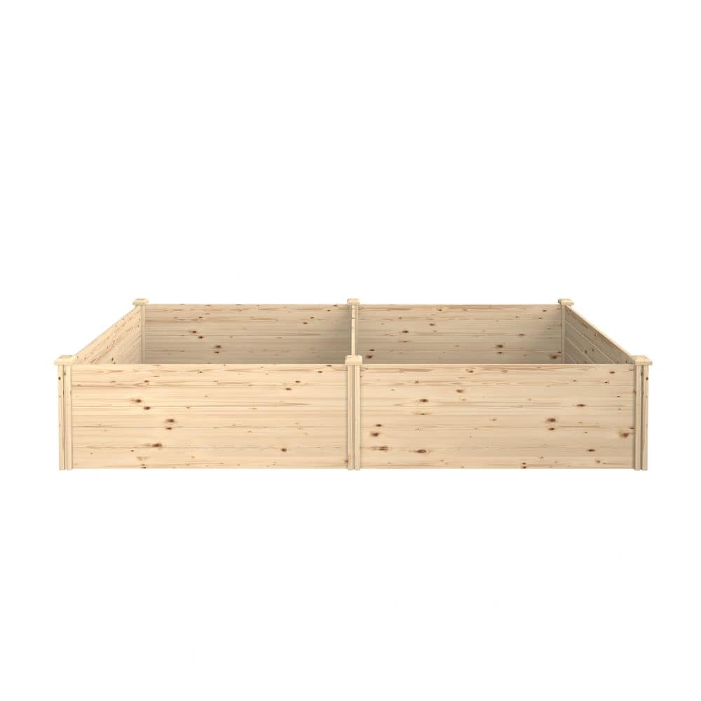 4 ft. D x 8 ft. W x 1.5 ft. H Fir Yellow Wood Raised Planter Box, Natural Raised Garden Bed price history on PriceWatchPro