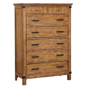 18 in. Brown 7-Drawer Chest of Drawers