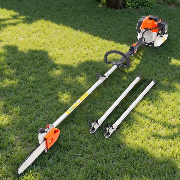Gas Pole Saw, 43CC 2 Stroke Gas Powered Pole Saws with 12 in. Cutting Bar, Trimmer with Rotatable Head, 7.1 to 12 ft.
