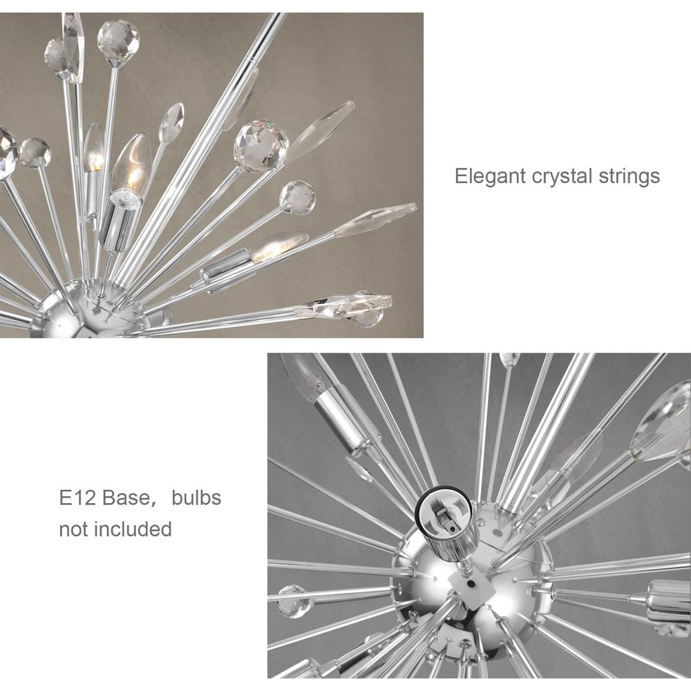 Calzada 8-Light Chrome Crystal Sputnik Chandelier