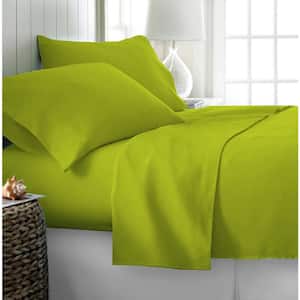 3-Piece Solid Green Microfiber Ultra Soft King Size Duvet Covers