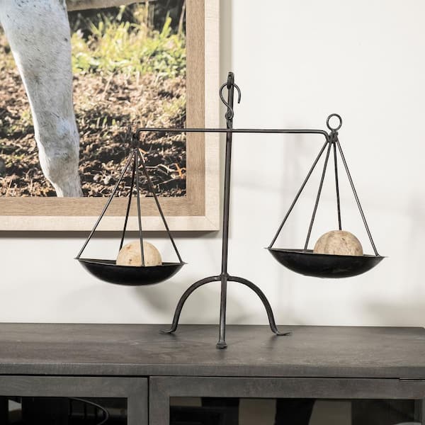 Adilah 16L x 10 in. W Black Metal Vintage Inspired Weighing Scale