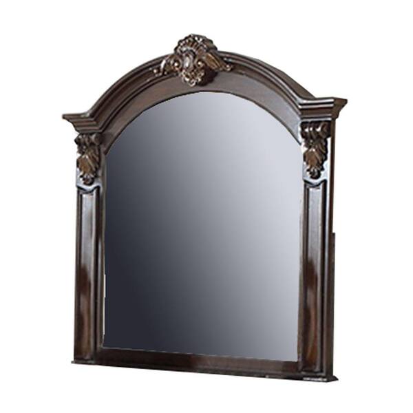 Benjara 41 In. W X 36 In. H Wooden Frame Brown Wall Mirror BM232649 ...