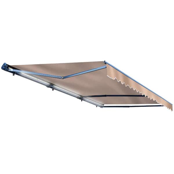 13 ft. x 10 ft. Sand Semi Cassette Motorized Retractable LED Luxury Patio Awning