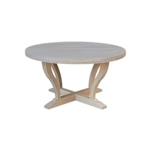 LaCasa Unfinished Round Top Solid Wood Round 38 in. W x 38 in. D x 20 in. H Coffee Table