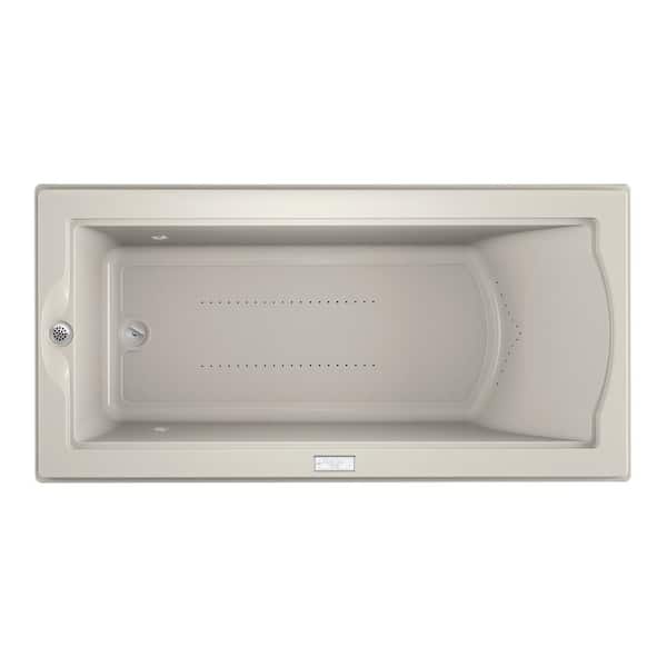 JACUZZI FUZION PURE AIR 70.7 in. x 35.4 in. Rectangular Air Bath Bathtub with Left Drain in Oyster