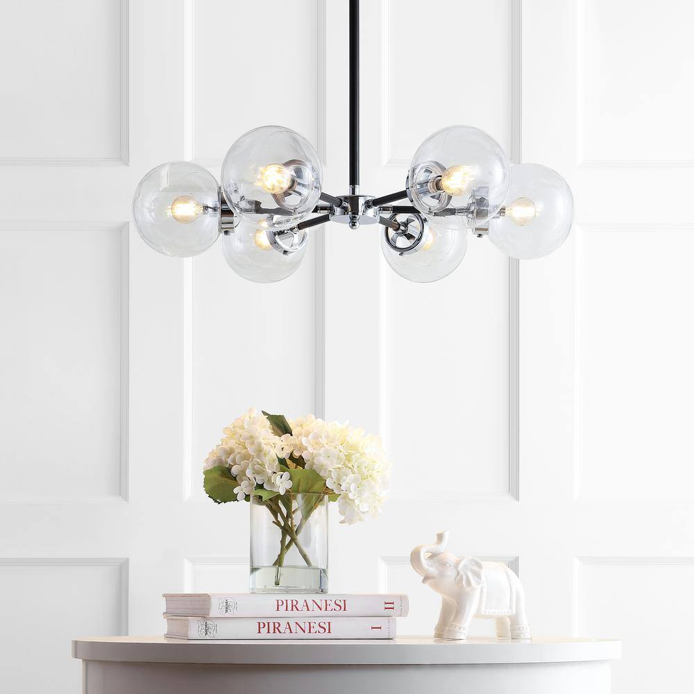 Jonathan Y Caleb 28" Black Chrome Sputnik Chandelier