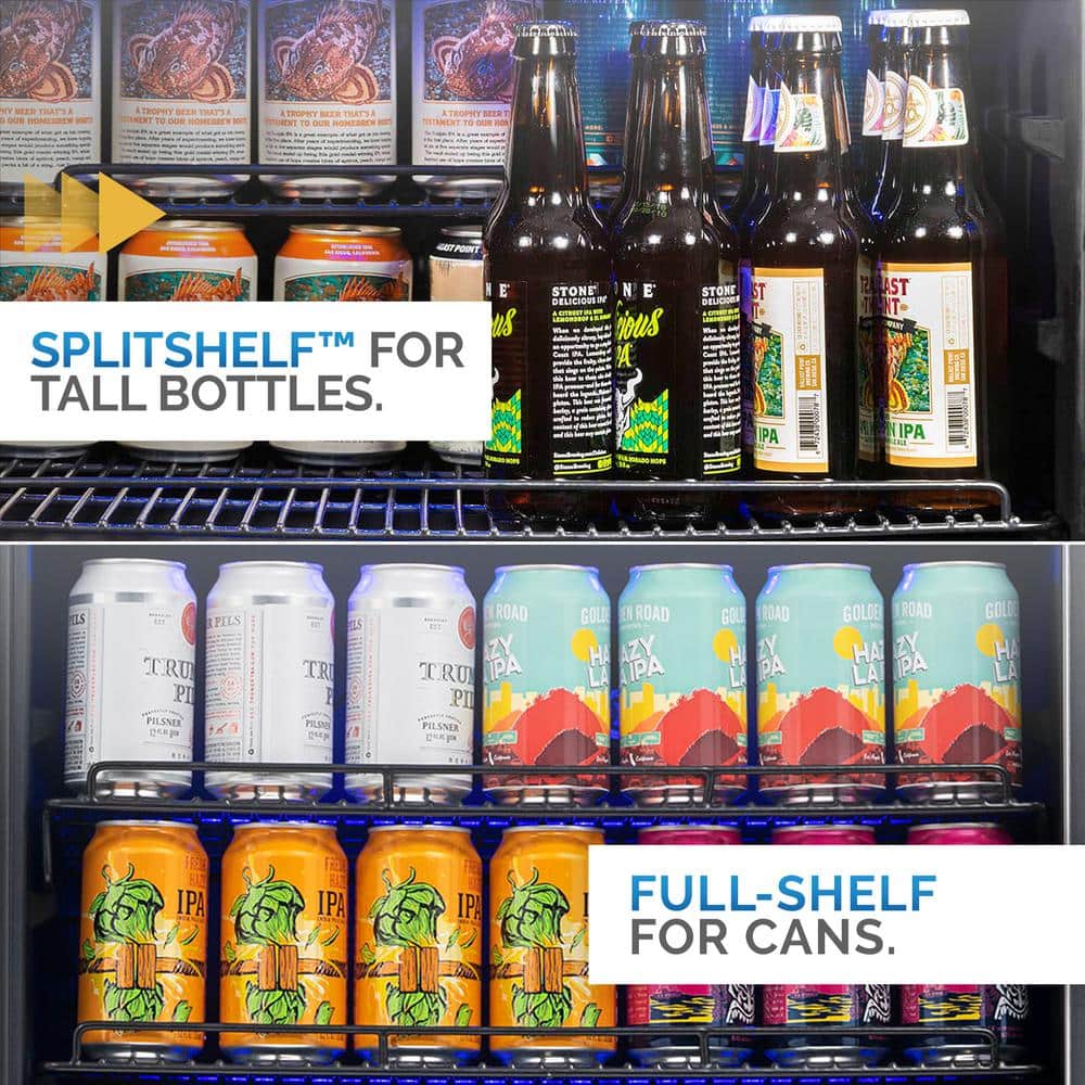 Stainless Steel Dual Zone 20-Bottle and 70-Can Beverage Refrigerator
