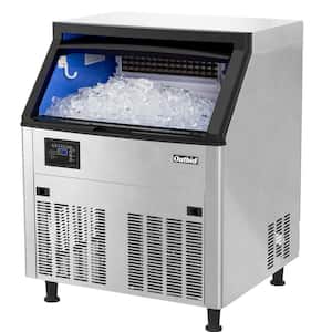 26 in. Production Per Day 200 lbs. Commercial Freestanding Ice Maker in Stainless Steel, Full Size Cubes