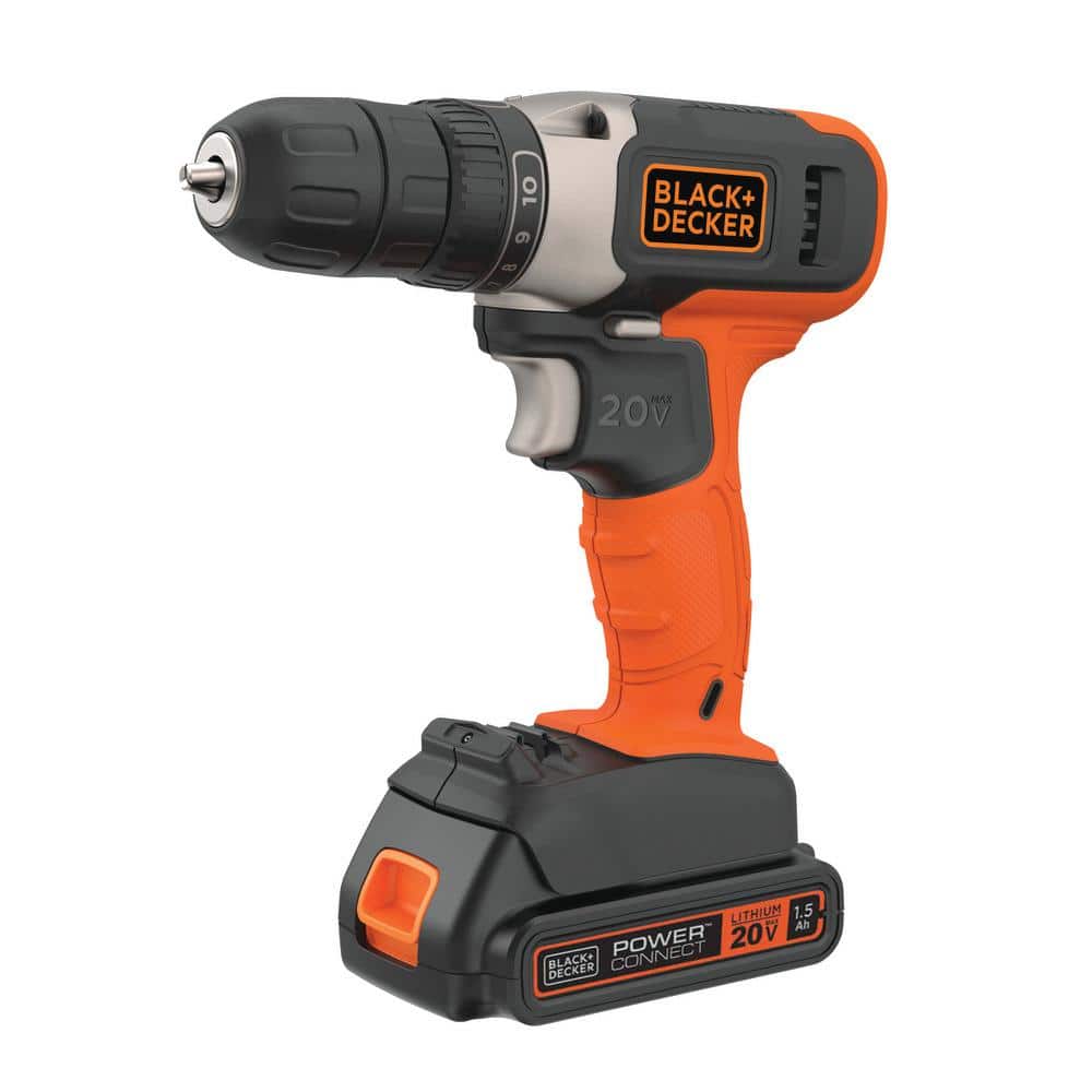 BLACK+DECKER 20V Lithium-Ion Cordless 3/8 in. Drill/Driver with 1.5Ah  Battery and Charger BCD702C1 The Home Depot