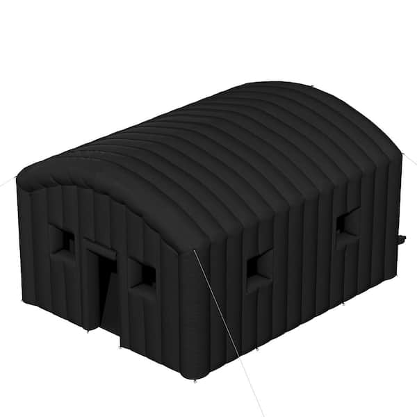 16 ft. x 20 ft. Large Arched Inflatable Party Tent, Ideal for Various Festival and Backyard Gatherings, Black