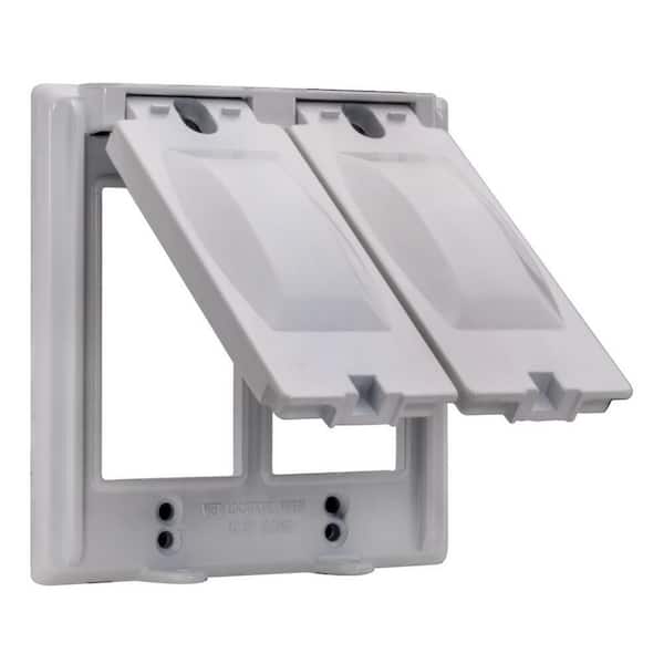 Southwire 16-in-1 Weatherproof Double Gang Multi-Use White Device Cover