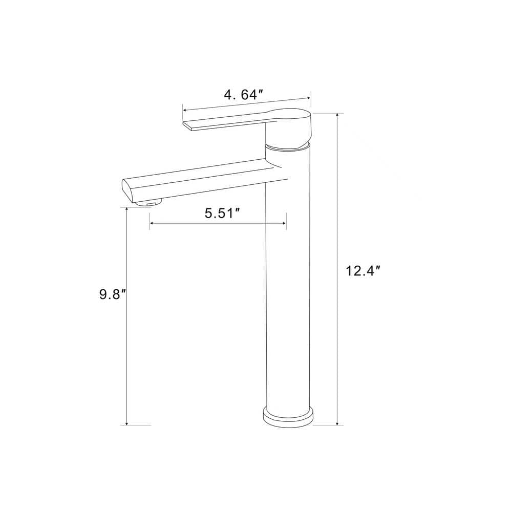Brushed Gold Single Handle Tall Vessel Sink Faucet
